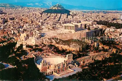 AK / Ansichtskarte Athen_Griechenland Fliegeraufnahme mit Akropolis Athen_Griechenland