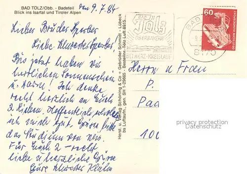 AK / Ansichtskarte Bad_Toelz Fliegeraufnahme mit Blick ins Isartal und Tiroler Alpen Bad_Toelz