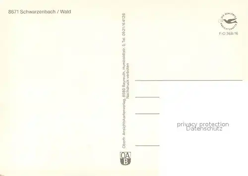 AK / Ansichtskarte Schwarzenbach_Wald Panorama Christian Keysser Haus Schule Kirche Hallenbad Marktplatz Schwarzenbach Wald