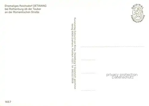 AK / Ansichtskarte Detwang Ehemaliges Reichsdorf Ortsansicht mit Kirche Detwang