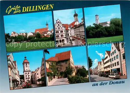 AK / Ansichtskarte Dillingen_Donau Motive Innenstadt Stadttor Kirche Dillingen Donau