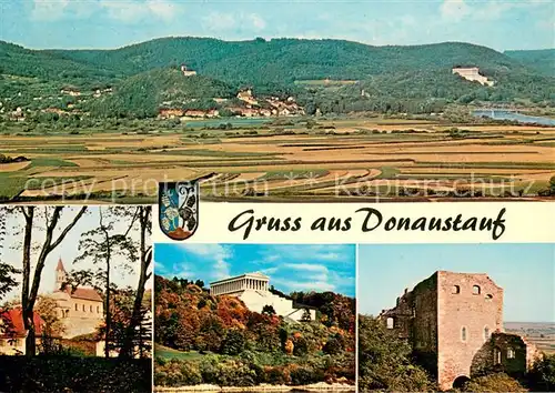 AK / Ansichtskarte Donaustauf Panorama Kirche Burgruine Walhalla  Donaustauf