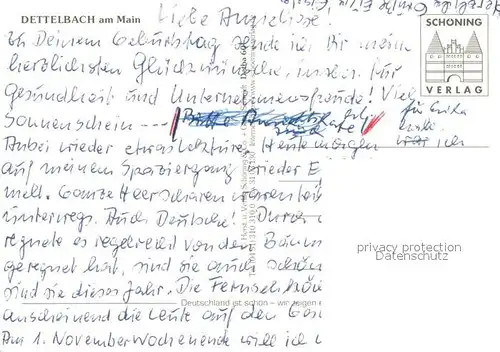 AK / Ansichtskarte Dettelbach Stadtmauer Falter Tor Rathaus St. Augustinus Kirche Am BAch Dettelbach