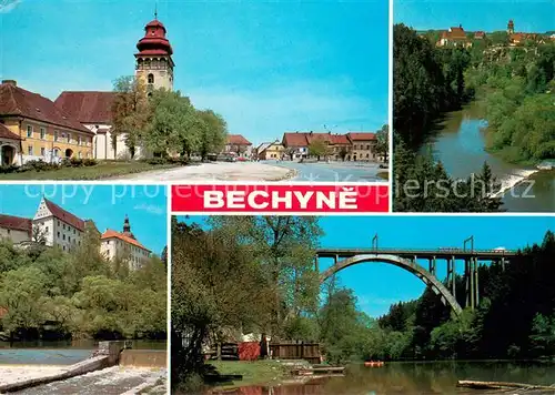 AK / Ansichtskarte Bechyne_CZ Lazne a letovisko na rece Luznici 20 km JZ od Tabora Most z armovaneho betonu pres Luznici je dilem Eduarda Viktory 