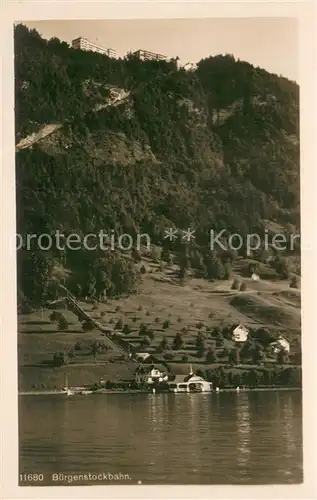 AK / Ansichtskarte Buergenstock_Vierwaldstaettersee mit Buergenstockbahn Buergenstock