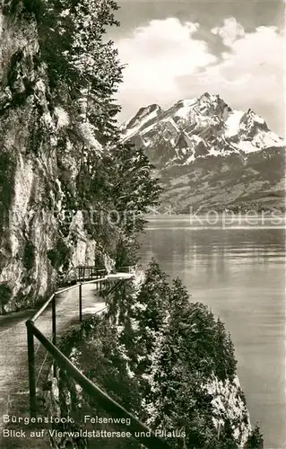 AK / Ansichtskarte Buergenstock_Vierwaldstaettersee Felsenweg mit Pilatus Buergenstock