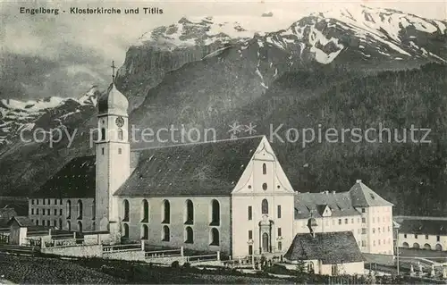 AK / Ansichtskarte Engelberg__OW Klosterkirche und Titlis 