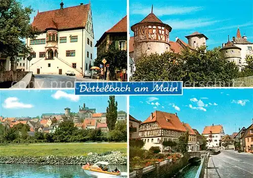 AK / Ansichtskarte Dettelbach Rathaus Stadtmauer Altstadt Am Bach Dettelbach
