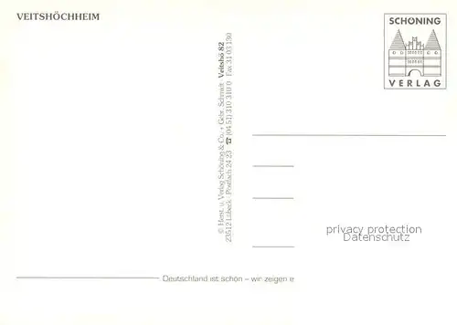 AK / Ansichtskarte Veitshoechheim Motive Innenstadt Uferpromenade am Main Fahrgastschiff Schloss Wappen Veitshoechheim