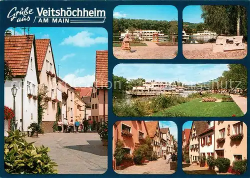 AK / Ansichtskarte Veitshoechheim Innenstadt Uferpromenade am Main Fahrgastschiff Veitshoechheim