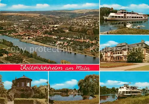 AK / Ansichtskarte Veitshoechheim Luftbild Fahrgastschiff Mainufer Pavillon Veitshoechheim