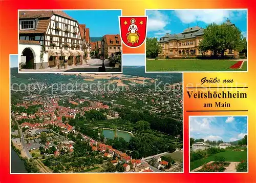 AK / Ansichtskarte Veitshoechheim Partie Innenstadt Schloss Parkanlagen Luftbild Veitshoechheim