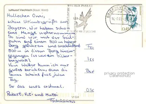 AK / Ansichtskarte Viechtach_Bayerischer_Wald Pfarrkirche Panorama Neunussberg Burgruine Hoellensteinsee Stadtplatz Schwimmbad Viechtach_Bayerischer