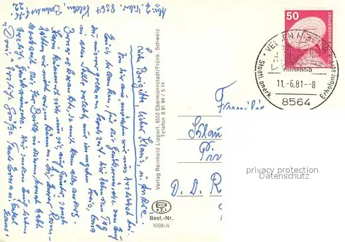 AK / Ansichtskarte Velden_Mittelfranken Stadtansichten Innenstadt Panorama Wappen Velden Mittelfranken