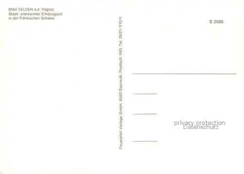 AK / Ansichtskarte Velden_Mittelfranken Stadtpanorama Stadttor Altstadt Kirche Uferpartie an der Pegnitz Velden Mittelfranken