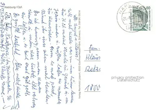 AK / Ansichtskarte Nabburg Ortsansicht mit Kirche Nabburg