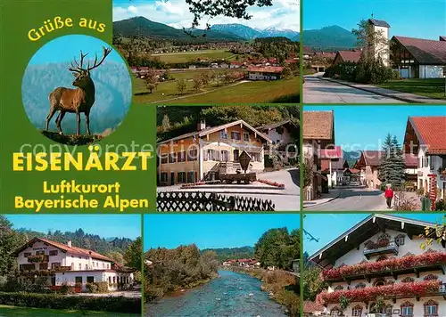 AK / Ansichtskarte Eisenaerzt Panorama Ortsansichten Hirsch Partie an der Weissen Traun Eisenaerzt