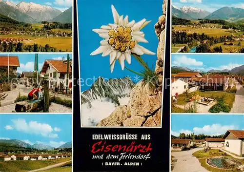 AK / Ansichtskarte Eisenaerzt Gesamtansicht mit Alpenpanorama Ortszentrum Brunnen Edelweiss Eisenaerzt