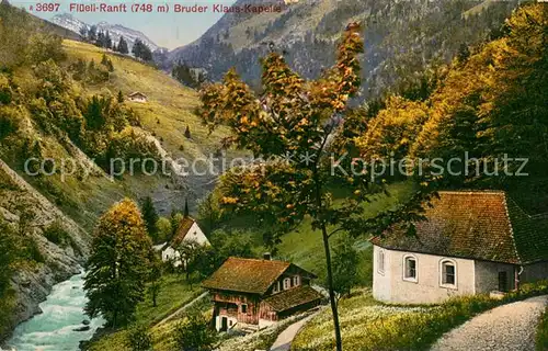 AK / Ansichtskarte Flueeli Ranft_Fluehli Ranft_OW Bruder Klaus Kapelle Panorama 