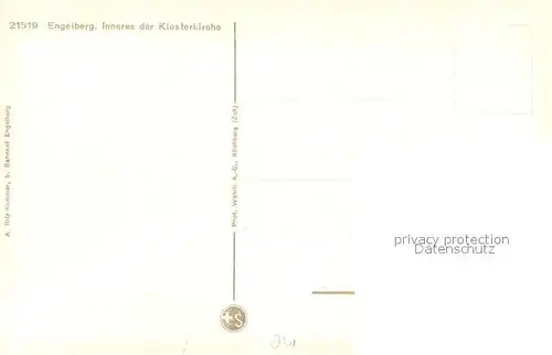 AK / Ansichtskarte Engelberg__OW Klosterkirche Inneres 