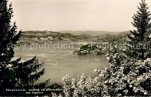 AK / Ansichtskarte Buergenstock mit Blick auf Kuessnachter und Zuger See Buergenstock