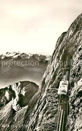 AK / Ansichtskarte Pilatus_Kulm_OW Pilatusbahn an der Eselwand mit Berneralpen 