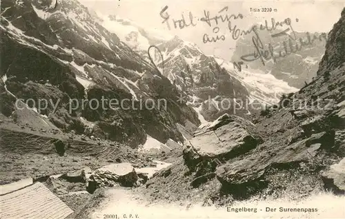 AK / Ansichtskarte Engelberg__OW mit Surenenpass und Titlis 