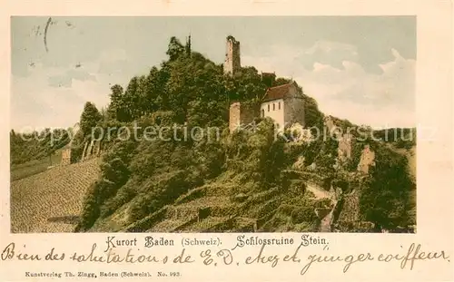 AK / Ansichtskarte Baden__AG Schlossruine Stein 