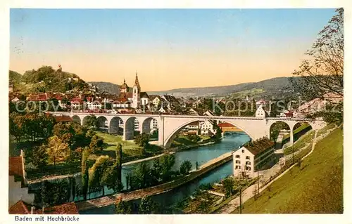 AK / Ansichtskarte Baden__AG mit Hochbruecke 