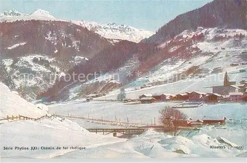 AK / Ansichtskarte Klosters_GR Chemin de fer rhetique Klosters_GR