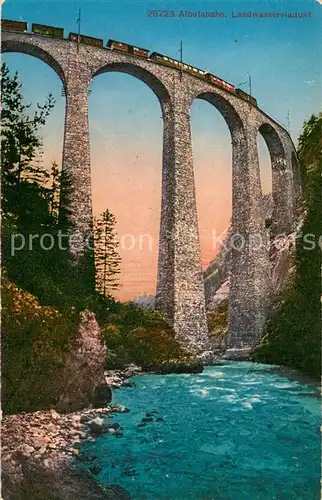 AK / Ansichtskarte Albulabahn_GR Landwasserviadukt 