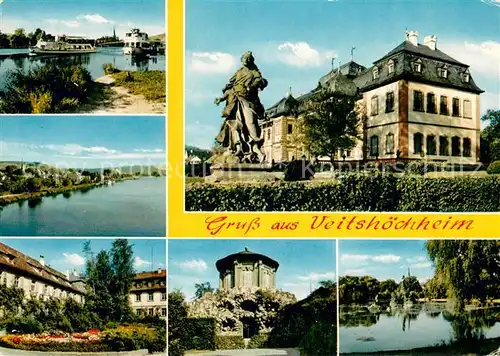 AK / Ansichtskarte Veitshoechheim Partie am Main Fahrgastschiff Schloss Denkmal Veitshoechheim