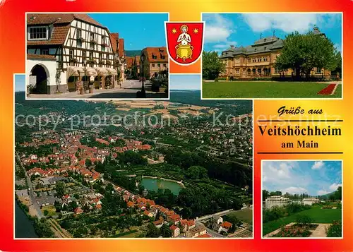 AK / Ansichtskarte Veitshoechheim Altstadt Fachwerkhaus Schloss Parkanlagen Luftbild Veitshoechheim