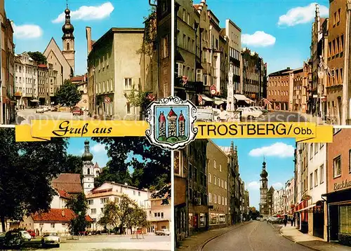 AK / Ansichtskarte Trostberg_Alz Motive Innenstadt Kirche Wappen 