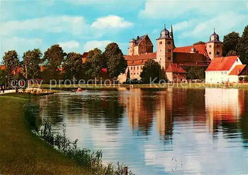 AK / Ansichtskarte Thurnau Uferpartie am Teich Blick zum Schloss Thurnau