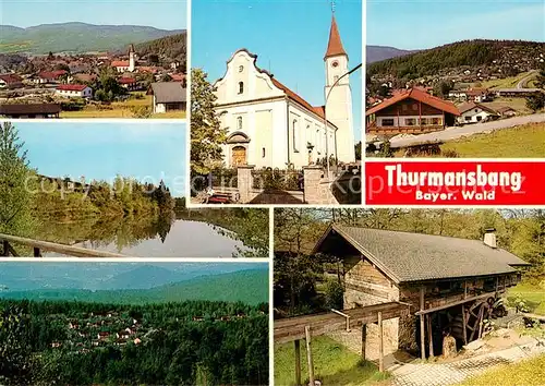 AK / Ansichtskarte Thurmansbang Panorama Kirche Muehle Wasserrad Thurmansbang