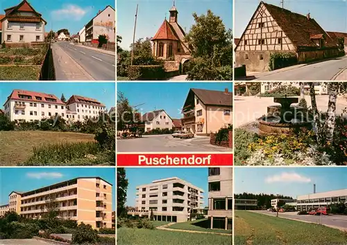 AK / Ansichtskarte Puschendorf Ortsansichten Kirche Brunnen Schule Wohnsiedlung Puschendorf