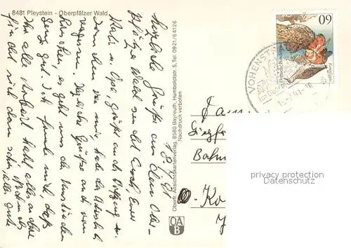 AK / Ansichtskarte Pleystein Ortsansicht mit Kirche Parkanlagen Pleystein