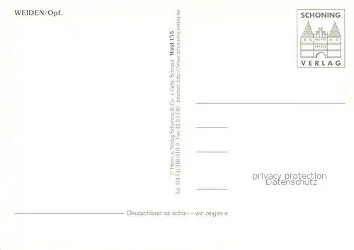 AK / Ansichtskarte Weiden_Oberpfalz St. Josef Kirche Unteres Tor Rathaus Gustav von Schloer Gedenkstein Bueste Rathaus Unterer Markt Giebelhaeuser Maibaum Weiden Oberpfalz