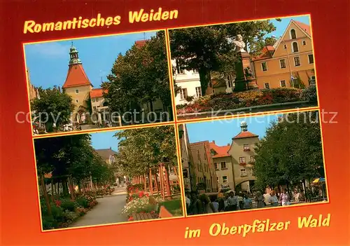 AK / Ansichtskarte Weiden_Oberpfalz Stadttor Gedenkstein Bueste Innenstadt Parkanlagen Weiden Oberpfalz