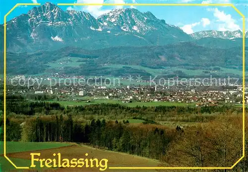 AK / Ansichtskarte Freilassing Gesamtansicht mit Staufen und Zwiesel Chiemgauer Alpen Freilassing