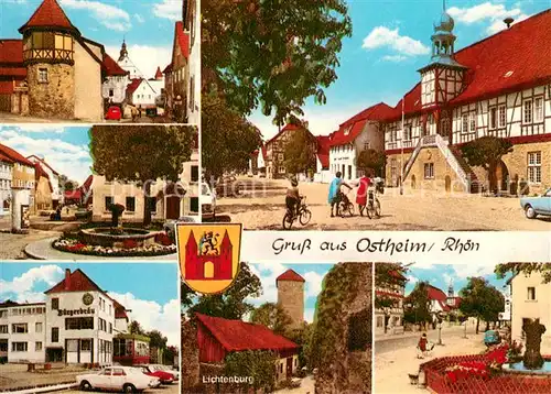 AK / Ansichtskarte Ostheim_Rhoen Motive Innenstadt Gaststaette Brunnen Lichtenburg Ostheim_Rhoen