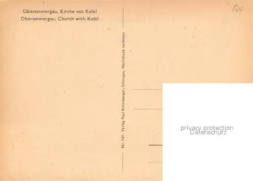AK / Ansichtskarte Oberammergau Kirche mit Kofel Oberammergau