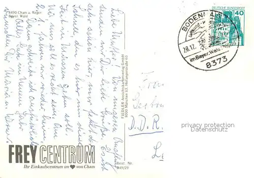 AK / Ansichtskarte Cham_Oberpfalz Panorama Bayerischer Wald Cham Oberpfalz