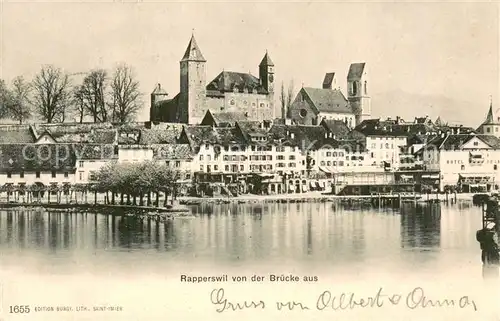 AK / Ansichtskarte Rapperswil_Zuerichsee_BE Blick von der Bruecke 