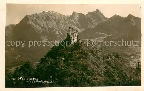 AK / Ansichtskarte Wartenstein_Ruine_Ragaz_Bad_SG mit Falkniskette 