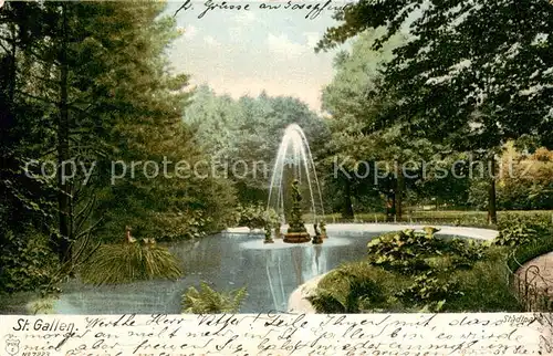 AK / Ansichtskarte St_Gallen_SG Staedlpark Fontaene St_Gallen_SG