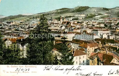 AK / Ansichtskarte St_Gallen_SG Blick vom Rosenberg St_Gallen_SG