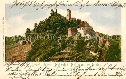 AK / Ansichtskarte Baden__AG Schlossruine Stein 