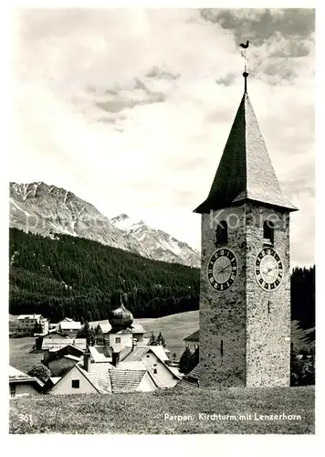 AK / Ansichtskarte Parpan_GR Kirchturm mit Lenzerhorn 